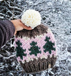 Made To Order Gunflint Pines Beanie- Taupe & Pink